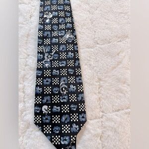 Vintage looney tunes mania tie warner bros. made in korea  necktie 1995